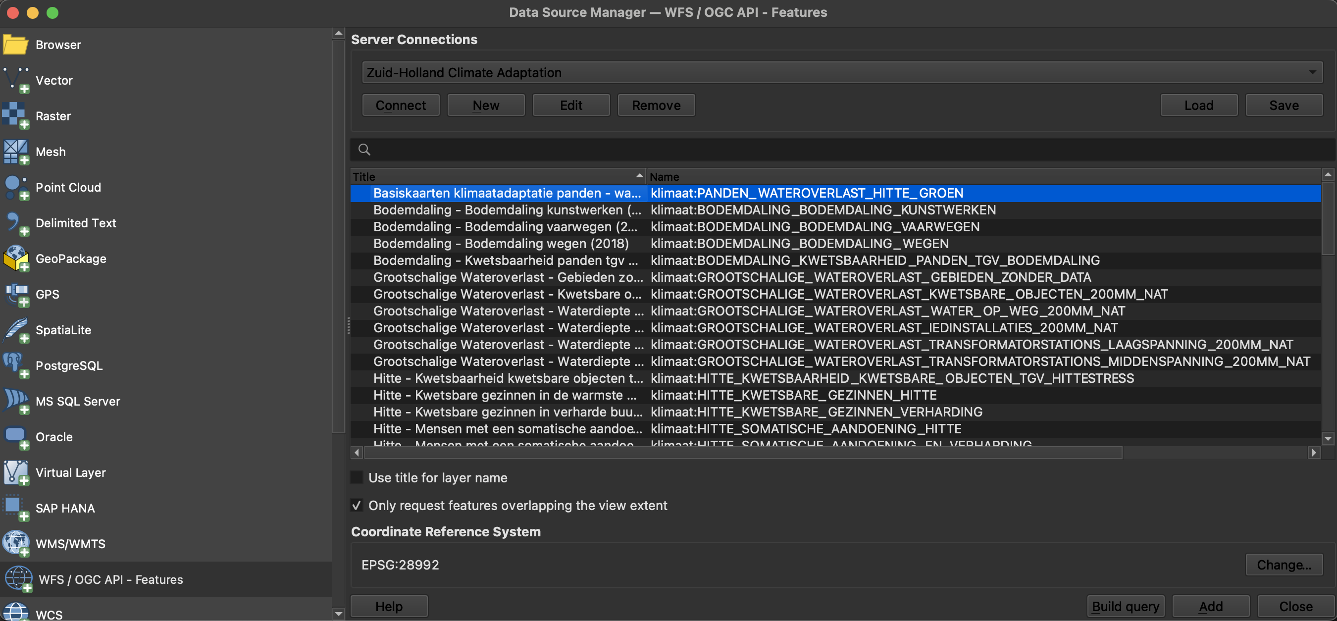 Using the Data Source Manager with WFS and WMS – SDGIS